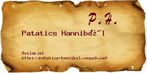 Patatics Hannibál névjegykártya